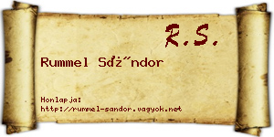 Rummel Sándor névjegykártya